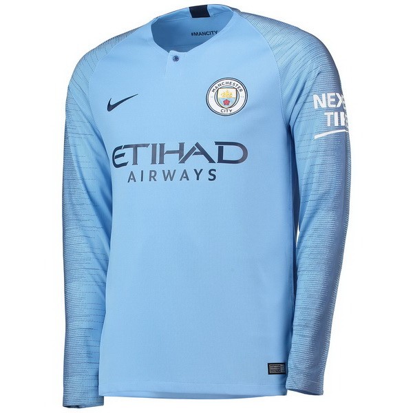 Camiseta Manchester City 1ª ML 2018-2019 Azul
